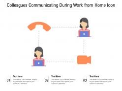 Colleagues communicating during work from home icon