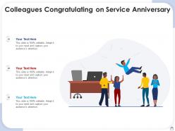Colleagues congratulating on service anniversary