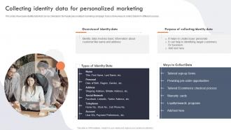 Collecting Identity Data For Personalized Marketing Targeted Marketing Campaign For Enhancing