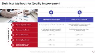 Collection Of Quality Control Statistical Methods For Quality Improvement