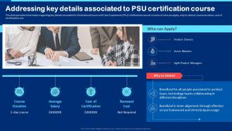 Collection Of Scrum Certificates Addressing Key Details Associated To PSU Certification Course