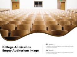 College admissions empty auditorium image