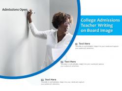 College admissions teacher writing on board image