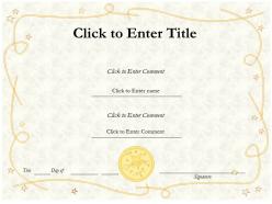 College diploma diploma certificate template of honor completion powerpoint for kids