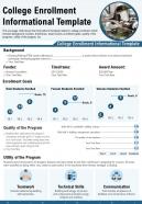 College enrollment informational template presentation report infographic ppt pdf document