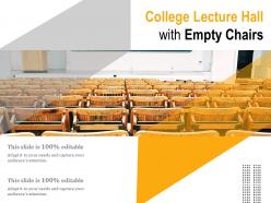 College lecture hall with empty chairs