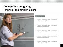 College Teacher Giving Financial Training On Board