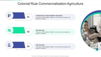 Colonial Rule Commercialisation Agriculture In Powerpoint And Google Slides Cpb