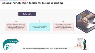 Colons Punctuation Marks For Business Writing Training Ppt