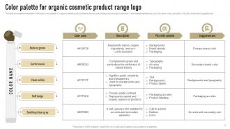 Color Palette For Organic Cosmetic Product Range Logo Successful Launch Of New Organic Cosmetic