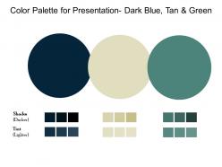 Color palette for presentation dark blue tan and green