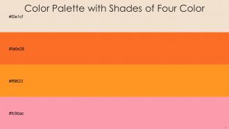 Color Palette With Five Shade Almond Orange Sunshade Sweet Pink