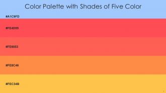 Color Palette With Five Shade Anakiwa Sunset Orange Persimmon Coral Texas Rose