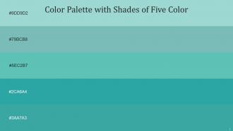 Color Palette With Five Shade Aqua Island Neptune Fountain Blue Jungle Green Keppel