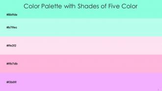 Color Palette With Five Shade Aquamarine Aero Blue Pale Rose Cotton Candy Mauve