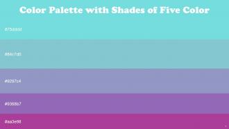 Color Palette With Five Shade Aquamarine Blue Half Baked Blue Bell Wisteria Medium Red Violet
