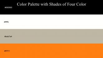 Color Palette With Five Shade Black Black White Bison Hide Flamenco