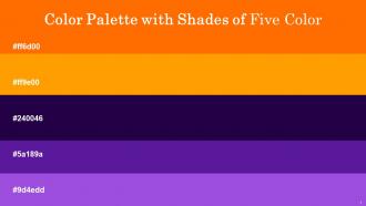 Color Palette With Five Shade Blaze Orange Orange Peel Tolopea Seance Medium Purple
