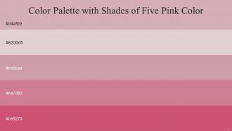 Color Palette With Five Shade Blossom Lola Careys Pink Puce Chestnut Rose