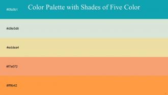 Color Palette With Five Shade Blue Chill Periglacial Blue Double Colonial White Sandy Brown Neon Carrot