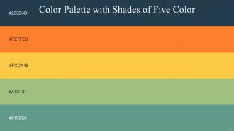 Color Palette With Five Shade Blue Dianne Crusta Bright Sun Olivine Patina