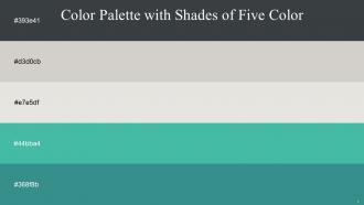 Color Palette With Five Shade Cape Cod Timberwolf Cararra Puerto Rico Paradiso