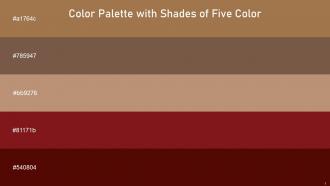Color Palette With Five Shade Cape Palliser Roman Coffee Brandy Rose Falu Red Rustic Red