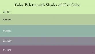 Color Palette With Five Shade Caper Sprout Summer Green Mountain Mist Old Lavender