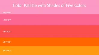 Color Palette With Five Shade Carnation Pink Brink Pink Sunset Orange Blaze Orange West Side