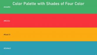 Color Palette With Five Shade Chateau Green Red Orange Sun Eastern Blue