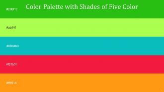 Color Palette With Five Shade Christi Green Yellow Robins Egg Blue Red Ribbon West Side