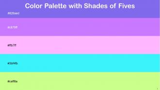 Color Palette With Five Shade Cornflower Blue Heliotrope Pink Lace Cyan Aqua Reef