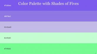 Color Palette With Five Shade Cornflower Blue Medium Purple Prelude Snowy Mint Screamin Green