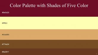 Color Palette With Five Shade Dark Tan Portafino Harvest Gold Dallas Metallic Copper