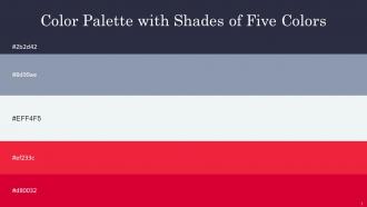 Color Palette With Five Shade Ebony Clay Bali Hai Aqua Haze Crimson Monza