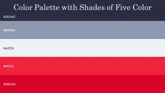 Color Palette With Five Shade Ebony Clay Bali Hai Mystic Crimson Monza