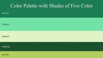 Color Palette With Five Shade Eucalyptus Bermuda Tusk Green Pea Celery