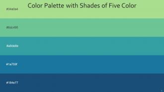 Color Palette With Five Shade Feijoa De York Keppel Matisse Chathams Blue