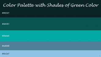 Color Palette With Five Shade Firefly Deep Sea Green Persian Green Wedgewood Cornflower