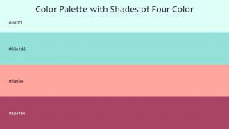 Color Palette With Five Shade Frosted Mint Morning Glory Mona Lisa Hippie Pink