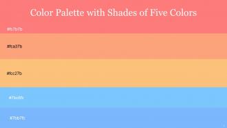 Color Palette With Five Shade Geraldine Hit Pink Macaroni And Cheese Malibu Malibu