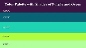 Color Palette With Five Shade Grape Atoll Java Green Yellow Reef