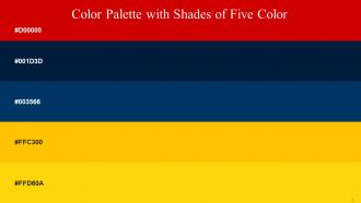 Color Palette With Five Shade Guardsman Red Midnight Midnight Blue Amber Gold