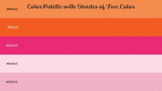 Color Palette With Five Shade Jaffa Flamingo Amaranth Classic Rose Azalea