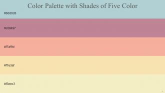 Color Palette With Five Shade Jungle Mist Oriental Pink Rose Bud Dairy Cream Mint Julep