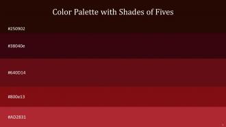 Color Palette With Five Shade Kilamanjaro Burnt Maroon Dark Tan Tamarillo Tall Poppy