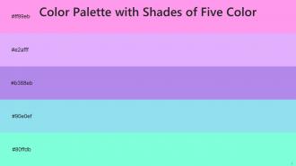 Color Palette With Five Shade Lavender Rose Mauve Biloba Flower Spray Aquamarine