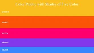 Color Palette With Five Shade Lightning Yellow International Orange Rose Electric Violet Dodger Blue