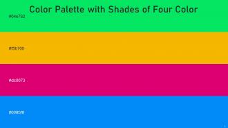 Color Palette With Five Shade Malachite Selective Yellow Rose Azure Radiance