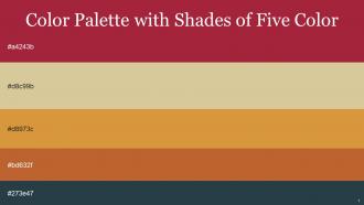 Color Palette With Five Shade Mexican Red Pavlova Brandy Punch Tuscany Pickled Bluewood